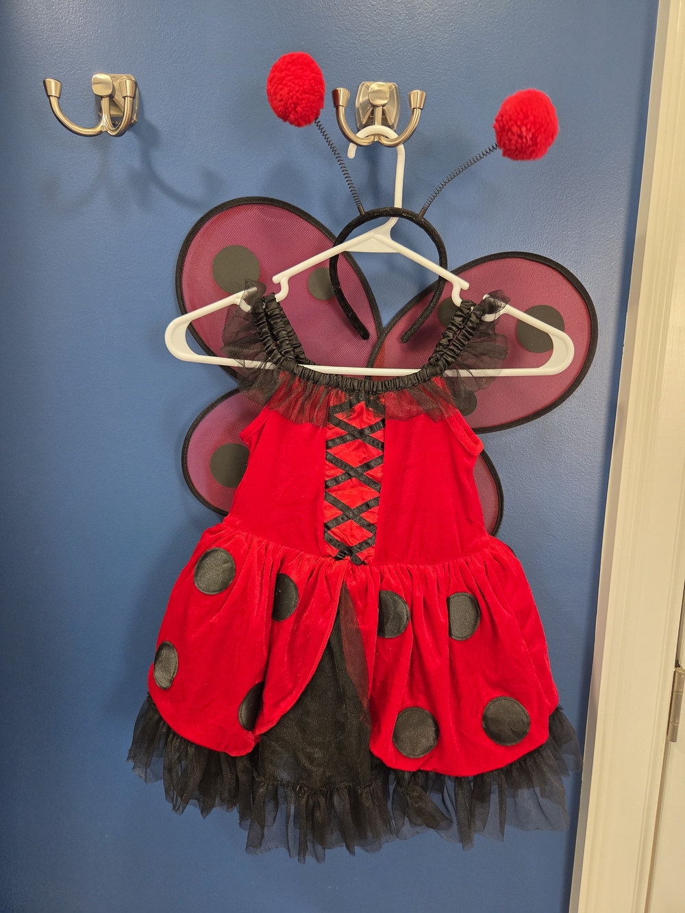 Kids Red Ladybug Costume Dress with Antennae - Brand: